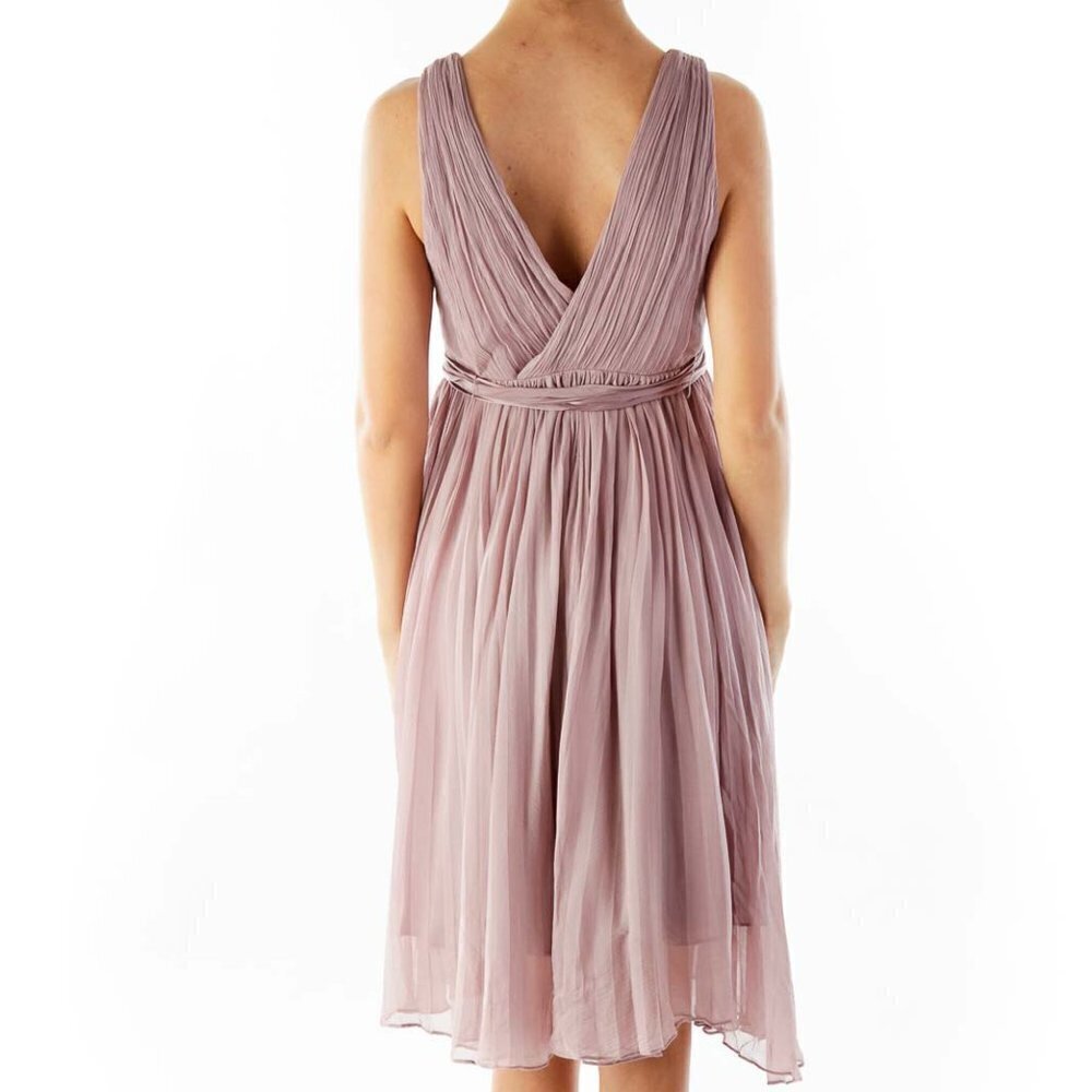 Rebecca Taylor Purple Chiffon Belted Dress - Picture 3 of 3